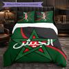 Ensemble de literie 3 pièces motif football Maroc Housse de couette douce en microfibre avec taies d'oreiller pour chambre à coucher