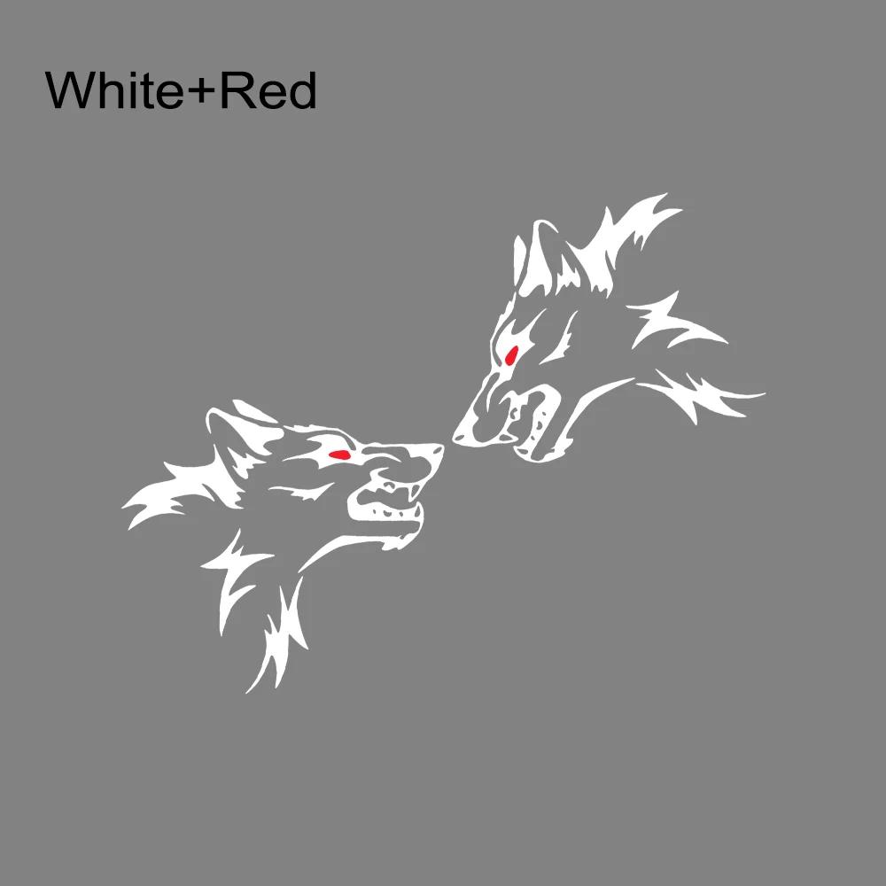 2Pcs Creative Wolf Head Car Door Side Skirts Stickers Self Adhesive Cool Vinyl Decals Auto Body Decoration Stickers Accessories