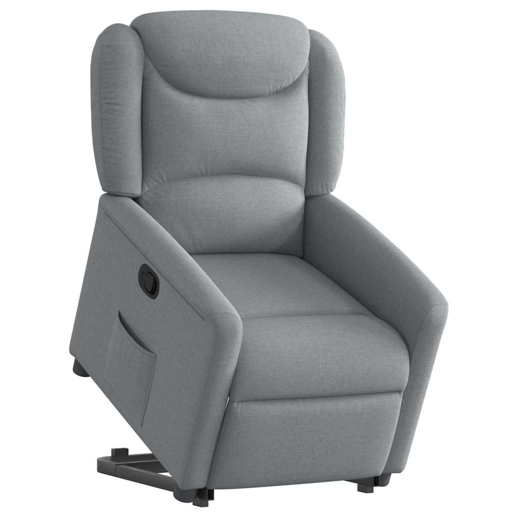 Recliner with Rising Function Light Grey Fabric
