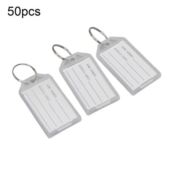 50Pcs Key Tags Bright Colors Plastic Waterproof Writable Hotel Key Organizer with Detachable Metal Rings Crack-resistant Key Labels Hotel Office Key