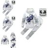 DJ Marshmallow Cosplay Kostüm für Kinder Weiches und bequemes Hoodie-Hosen-Masken-Set