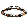 Natürliches Obsidian Tigerauge Magnetisches Stretch-Armband Verstellbares Handgefertigtes Perlen-Armband Für Wellness