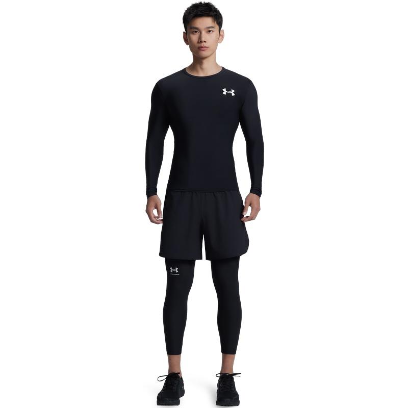 Under Armour Koszulka treningowa męska z długim rękawem HeatGear® OG Compression z logo, z okrągłym dekoltem, dopasowana, czarna 1387696-001