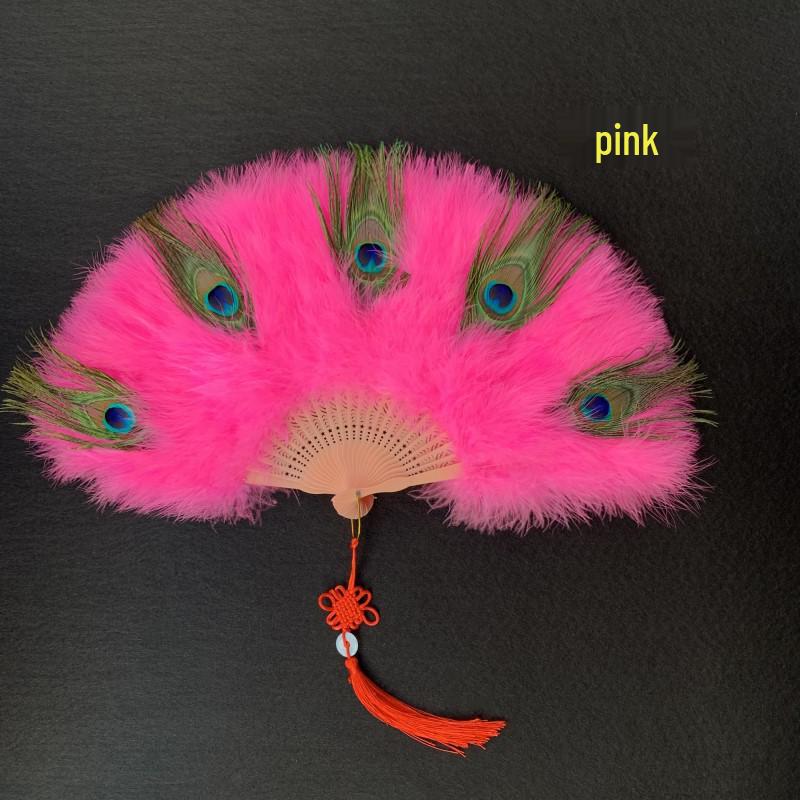 Peacock Feather Fan: Live Stream Cheongsam Fashion Show Accessory