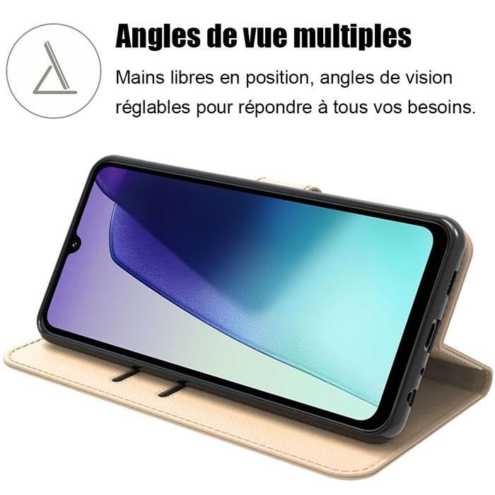 Coque de protection - E.F.Connection - pour Xiaomi Redmi 14C - Synthécuir Doré - Antichoc - Anti-rayures - 2 Verres Trempés