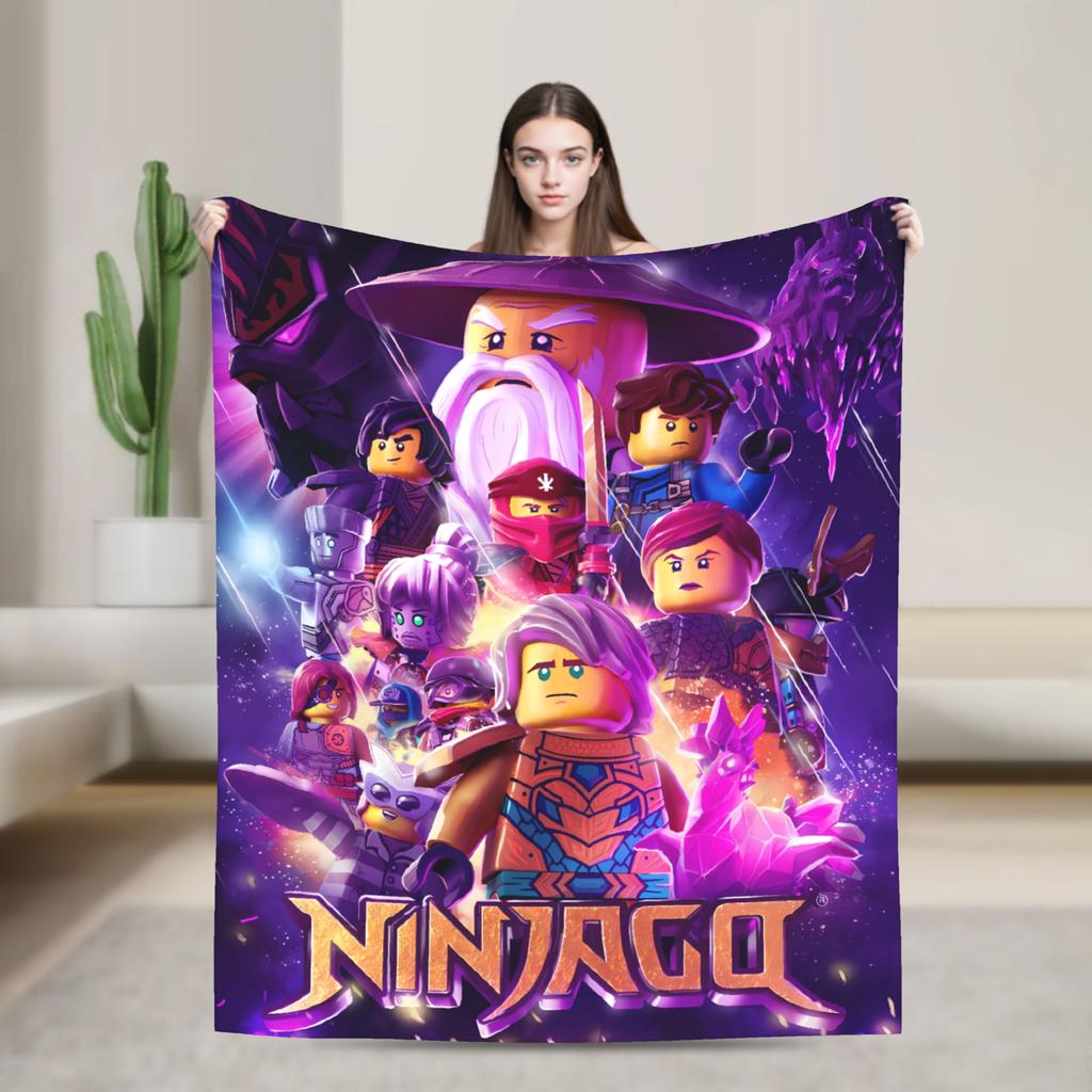N-Ninjago Jay Postavy Měkká deka Dětská plyšová přehozová deka Módní ložnice Flanelové přehozy na postel Potahy na pohovku