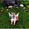 1 Pcs Hot Sell Romantic Couple Figurines Swing Flower Fairy Garden Micro Landscape Pendant Resin Craft Creative Scene Deco