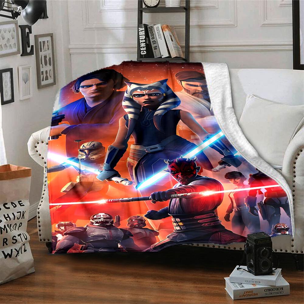 Star Wars Blanket Warmthful Decor Perfect for Chair Livingroom Seaside Four Seasons Multipurpose Playful Design Best Holiday Gift for Friends Family