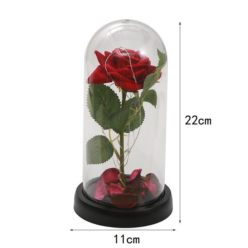New Eternal Flower Acrylic Cover Rose Gift Flower Led Night Light Decorative Ornament Spot