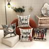 Festive Plush Christmas Pillow Cover: Holiday Atmosphere Decoration for Living Room Sofa