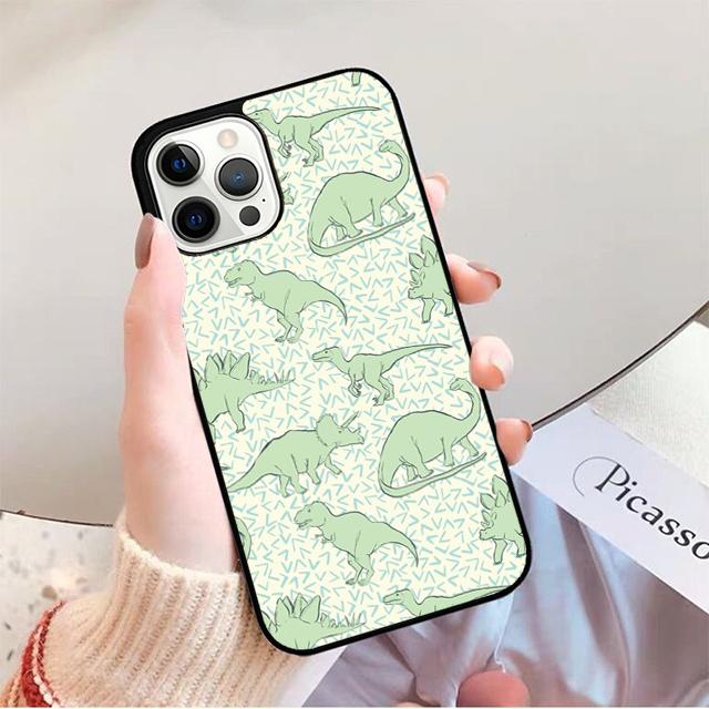 Cute Dino Dinosaur Phone Case for iPhone 17 Air 16 16e 15 Plus for Apple 13 11 12 14 Pro Max Cover coque fundas Shell