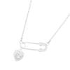 Stylish Heart Brooch Love Pin Necklace Comfortable Wear Sturdy Copper Jewelry Gifts Accessory for Tendy Women Outfits