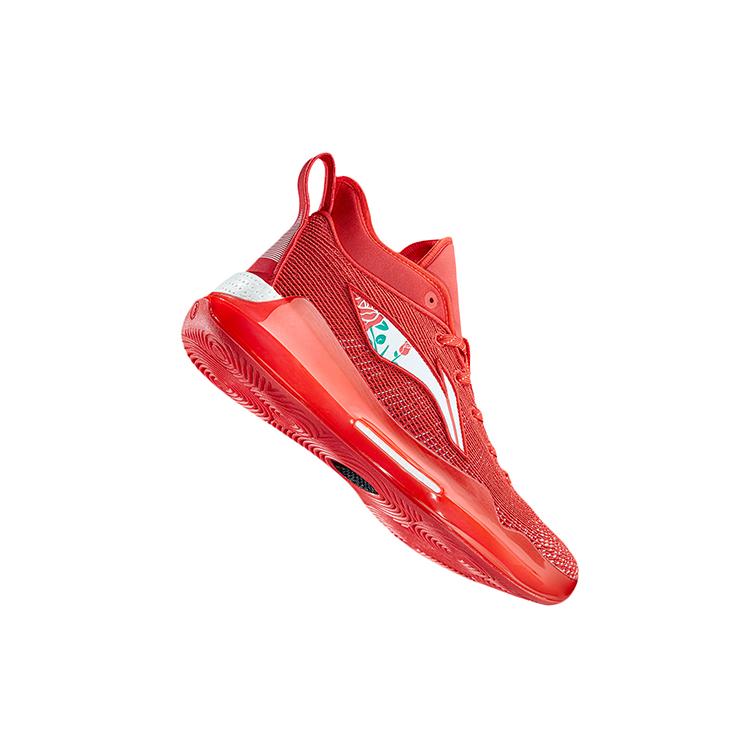 Li Ning YuShuai 13 Basketball Shoes Men's Mid Top Flame Red ABAQ013-3
