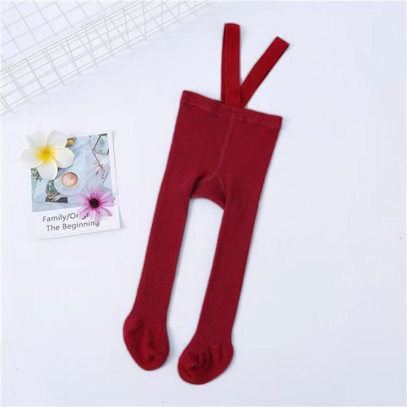 0-3Years Tights For Girls Solid Pantyhose Casual Tights for Boys with Shoulder Strap Knitted Legging Autumn Spring