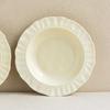 Cream Lace Plate Straw Hat Plate Household Ceramic Vegetable Plate Soup Plate Superior Restaurant Pasta Plate