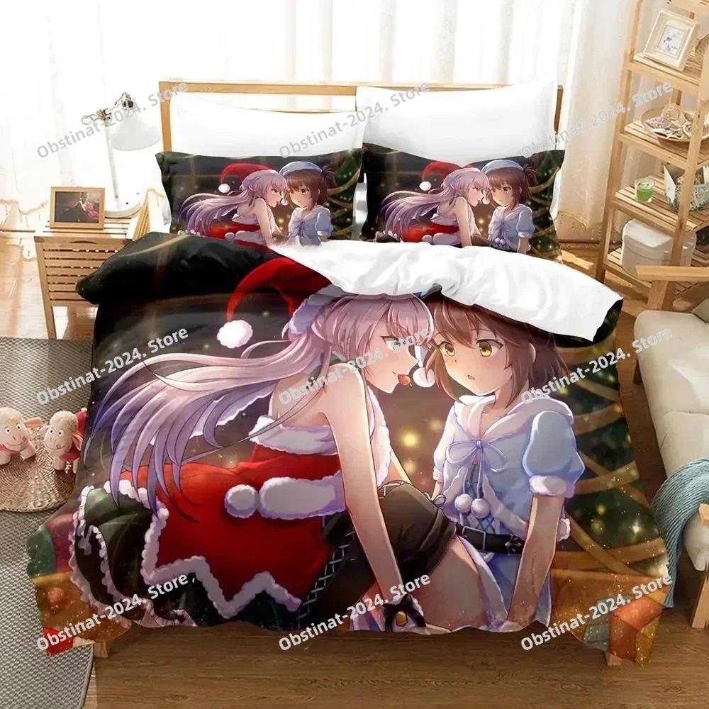 Anime Toji no Miko Kanami Etou Bedding Set Printed Bed Set Duvet Cover Sheet Pillowcase Soft Quilt Cover Full Queen King Size