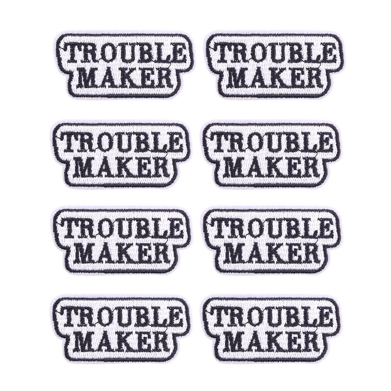 5pcs /Set Wholesale Letter Slogan Embroidered Patch Sew Badges Iron On Patches For Clothing Diy Backpack Letter Embroidery Patch 