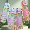 1PC Floral Self Love Inspirational Quote 750ml Color Plastic Sports Water Bottle Leakproof Flip Straw Lid Suitable for Sports Office Home Use