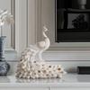 Europe Blanc Luxe Sculpture Paon Résine Ornements Maison Salon Hall Figurines Artisanat Hôtel Bureau Bureau Statue Décoration