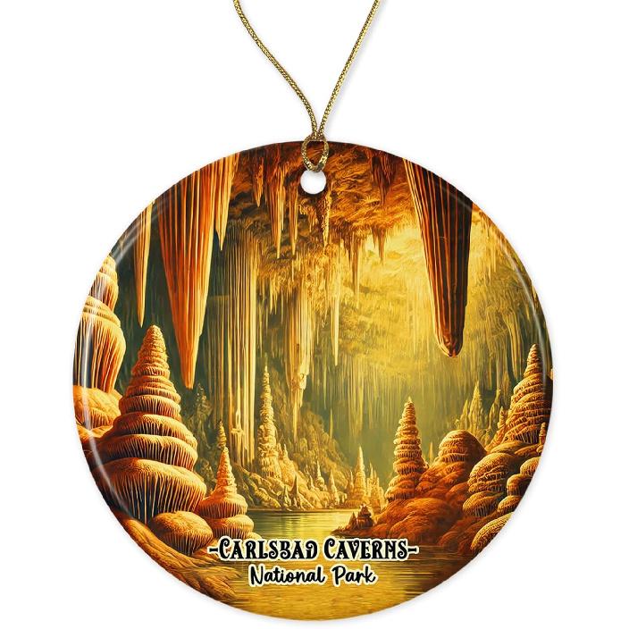 Carlsbad Caverns Ornament - New Mexico Travel Keepsake - National Park Xmas Ornament - Memory Ceramic Ornament - Gift for Holiday Printed on Both Printed on Both Sides