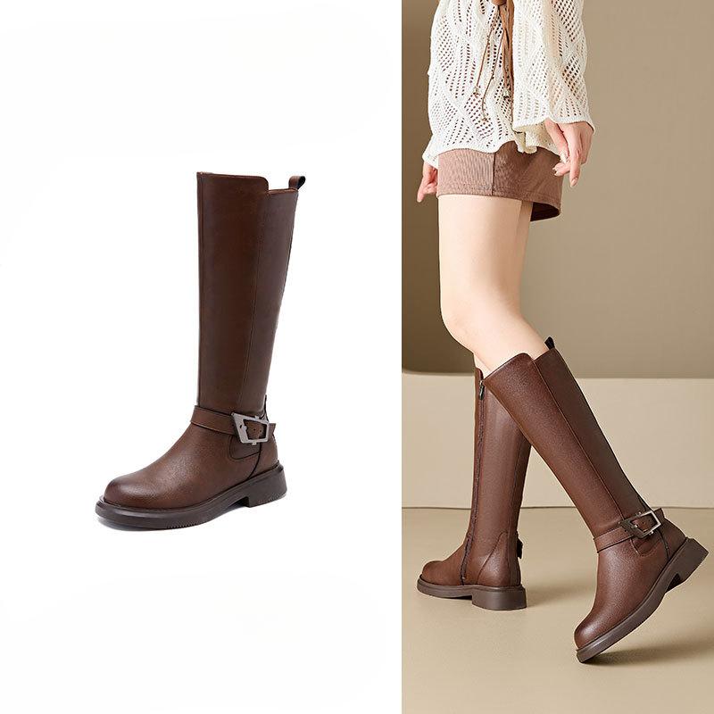 Autumn and Winter Shoes Women's Shoes Versatile Boots Slimming Long Boots Thick-soled Women's Boots