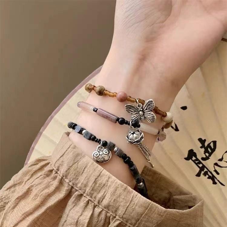 Stylish Butterfly Lotus Bracelet Retro Artistic Design Perfect For Gifts Summer