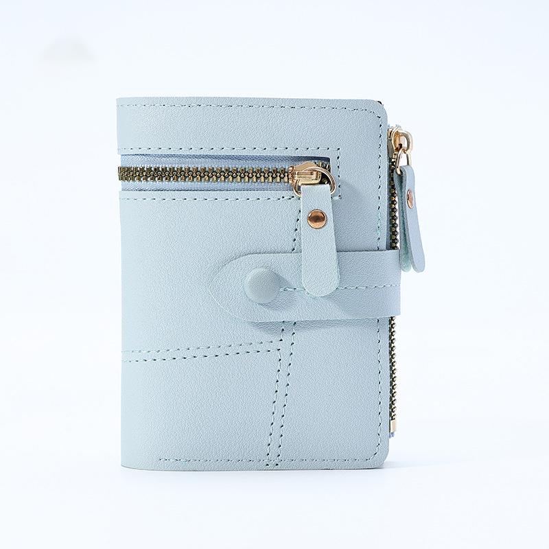 Solid Color Wallet  Short Card Holder Luxury Designer Solid Color Clutch Bag Ultra-Thin Leather Wallet For Women