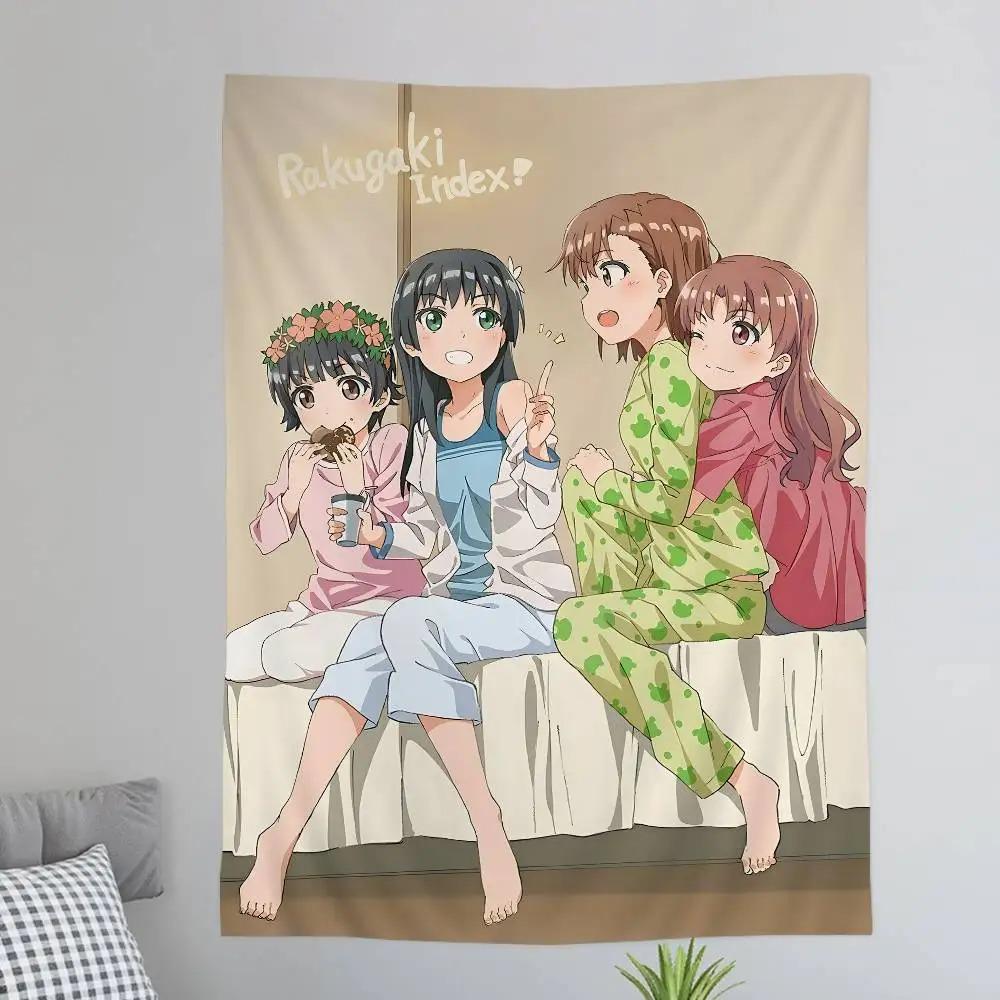 Pewien Kawaii Naukowy Railgun Anime Kreskówka Gobelin Dekoracja Ścienna Domowy Wystrój Domu