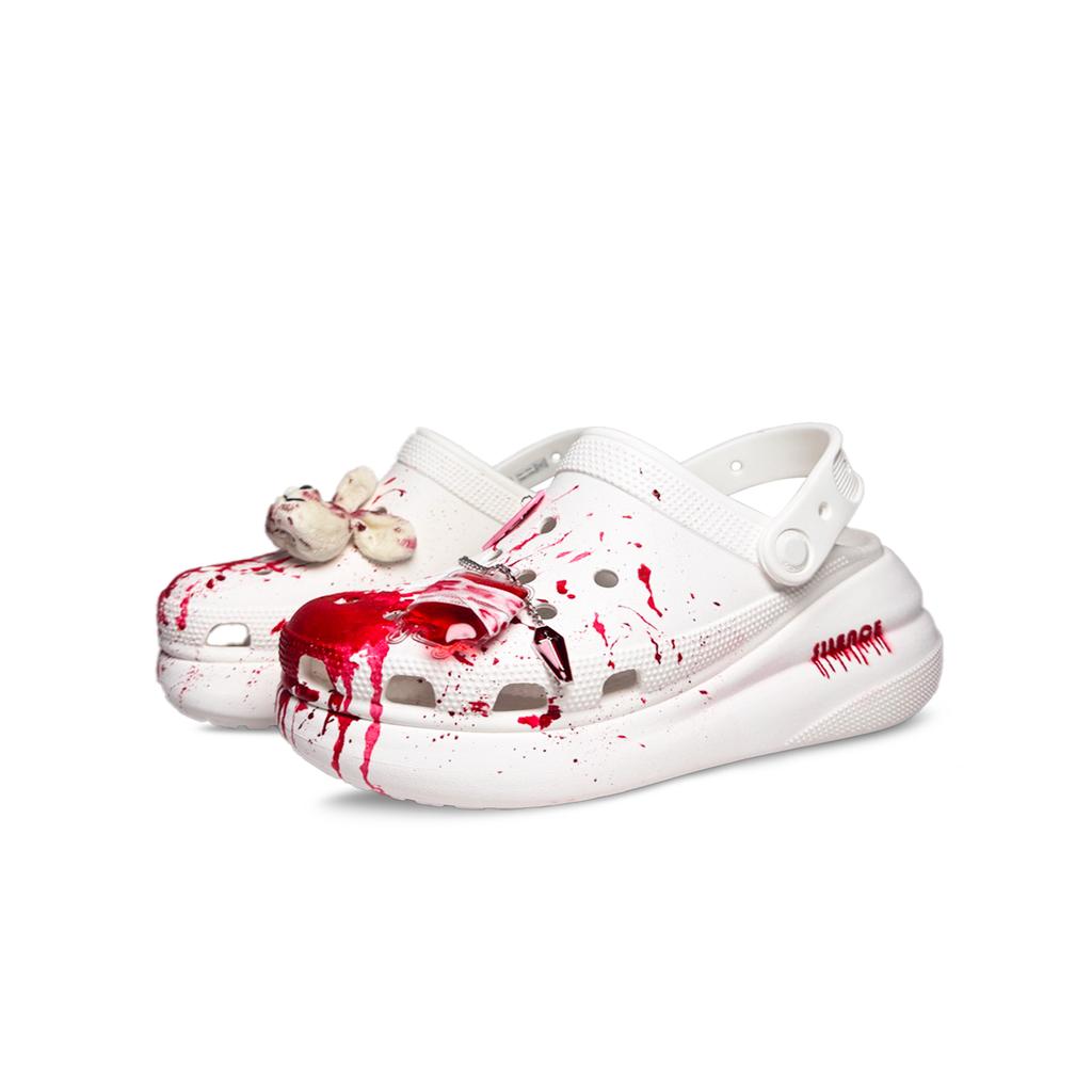 Crocs Crush Clog EVA Eight Rhapsody Blood Lesion Personalised Graffiti Trendy Simple Hole Shoes Unisex White