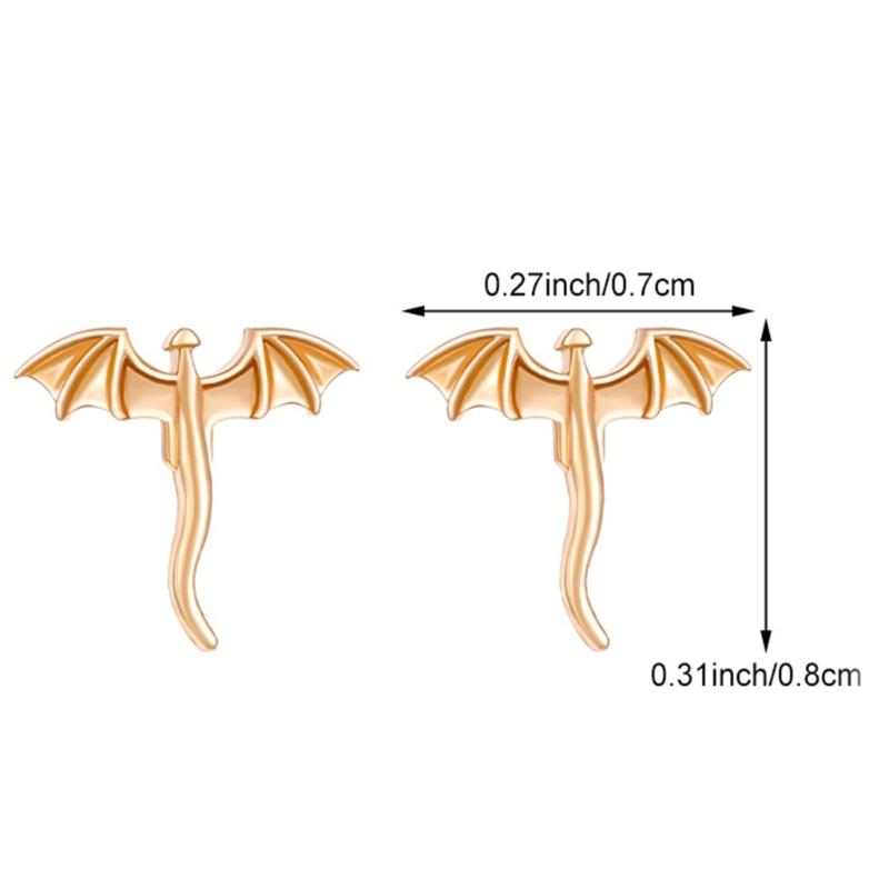 Fashion Small Dragon Studs Earrings Statement Earring Copper Texture Ear Studs Ears Accessory Present for Woman and Girl