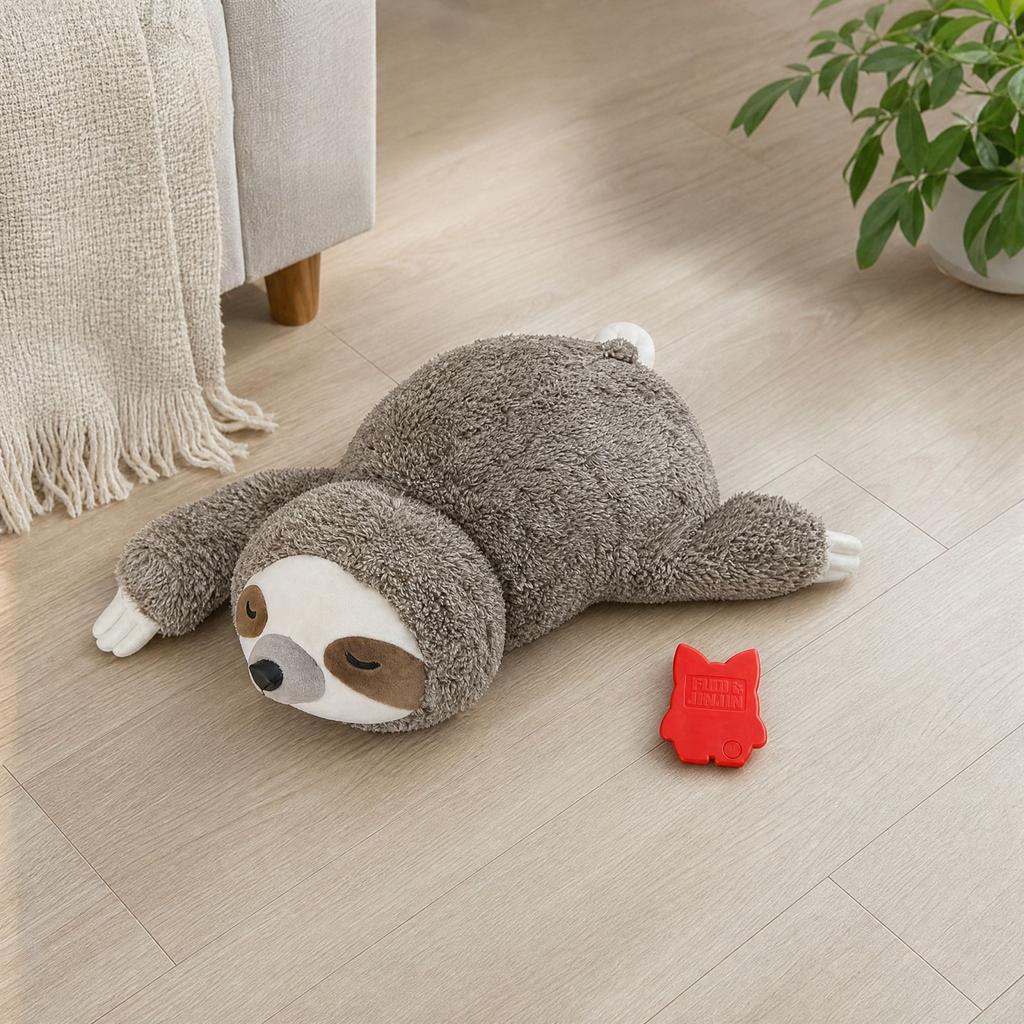 Sloth Puppy Plush Toy with Heartbeat Simulation for Comfort and Crate Training - Soothing Plushie for Dogs
