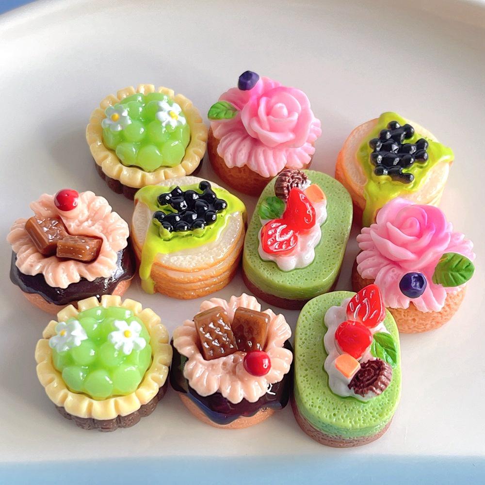 Handmade Resin Cake Accessories For Diy Keychains And Pendants Realistic 3d Simulation