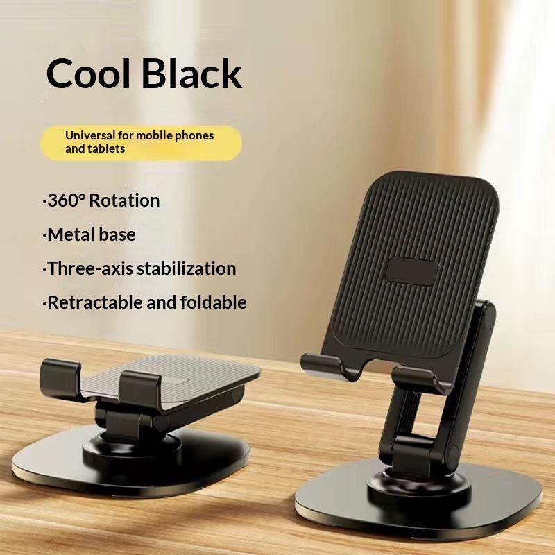 360° Rotating Foldable Desktop Mobile Phone Holder Plastic Stand+Metal Bottom Phone Stand Lazy Universal Tablet Support Stand