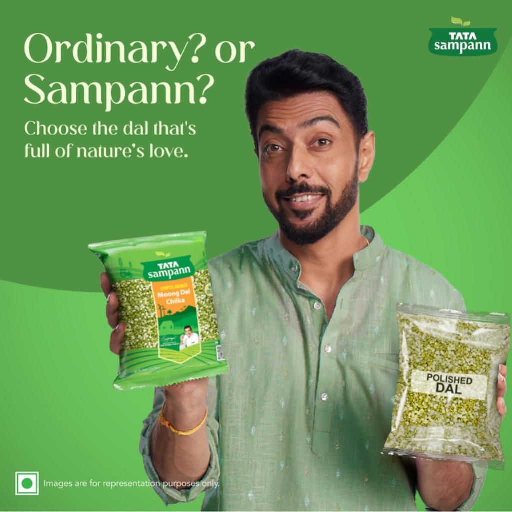 TATA Sampann Unpolished Moong Dal Chilka 500g Premium Split Green Gram Protein-Rich Pulses For Soups Salads And Daily Home Cooking