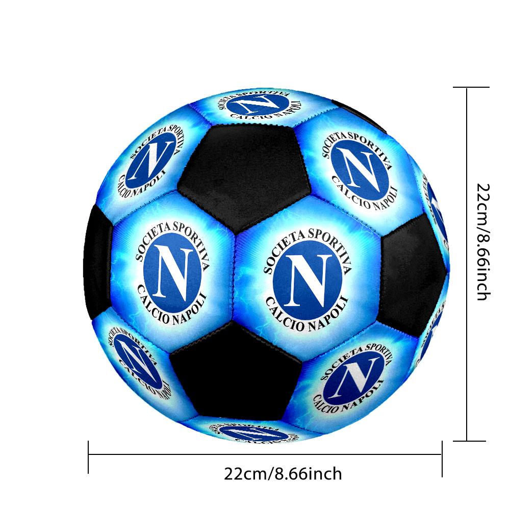 Pallone da Calcio SSC Napoli Misura 5 Colorato Cucito a Macchina PVC Pronto per la Competizione Resistente Alto Rimbalzo