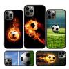 Fire Football Phone Case for iPhone 17 Air 16 Coque 15 14 12 13 PLUS 11 PRO MAX Back Cover Fundas Shell