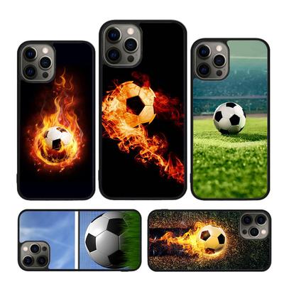 Coque de téléphone Football de Feu pour iPhone 17 Air 16 Coque 15 14 12 13 PLUS 11 PRO MAX Housse Arrière Fundas Coquille