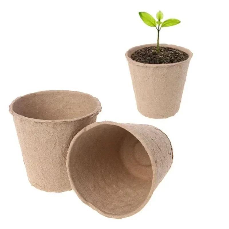 Biodegradable Seed Starter Pots Pulp Paper Transplanters Peat Flower Plant Seedlings Germination Tray Garden Eco Friendly