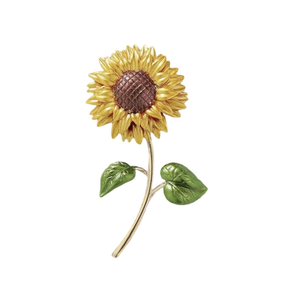 Versatile Sunflower Alloy Pin Multipurpose Decoration For Clothing Handbags Special Occasions Sturdy Wear