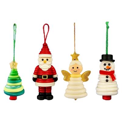 Festival Craft Buttons Santa Snowman Angelic Christmas Tree Decorations Plastic Materials Portable Handmade Projects
