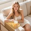 Couch Arm Tray Table, Foldable Sofa Armrest Tray Table For Couch, Flexible And Anti-Slip Couch Arm Cup Holder Tray, Portable Sofa Arm Table Tray