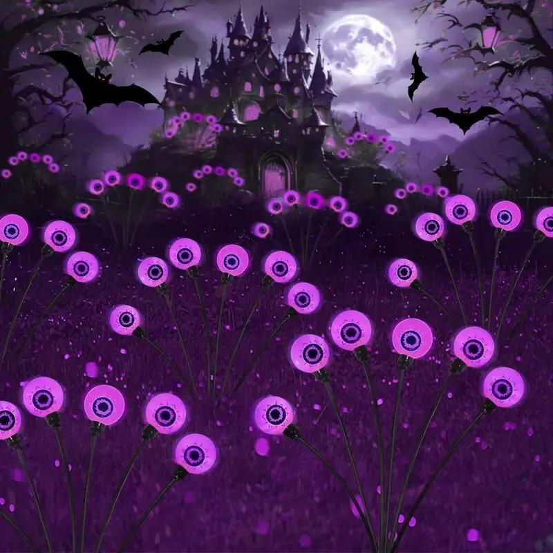 

1/2/4 шт. Солнечные фонари-глаза, 6-головочные уличные фонари-светлячки, Хэллоуинские солнечные колышки для сада, газона, двора, фестивального декора 1pc