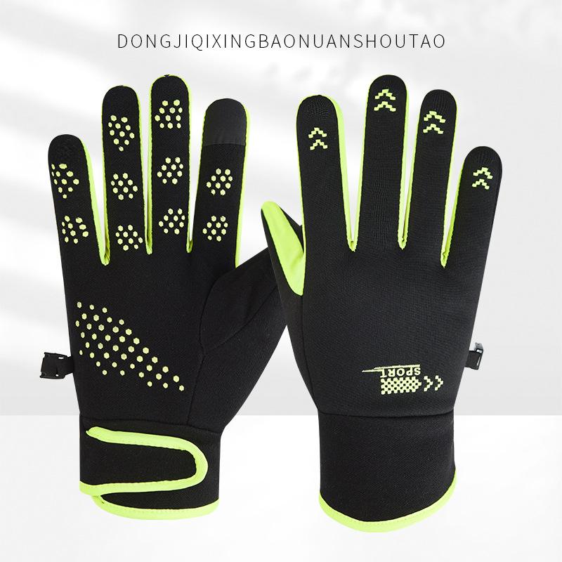 Men and Women Same Style Plush Warm Gloves for Winter Cold and Windproof Outdoor Sports Anti Slip Touch Screen Riding Gloves
