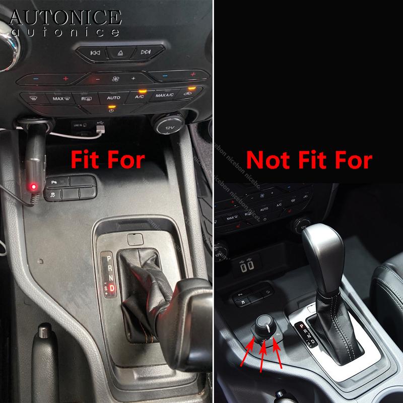 Carbon Fiber Color Stainless Button Gear Panel Cover Trim Fit for Ford Ranger 2015 2016 2017 2018   LHD Low Version