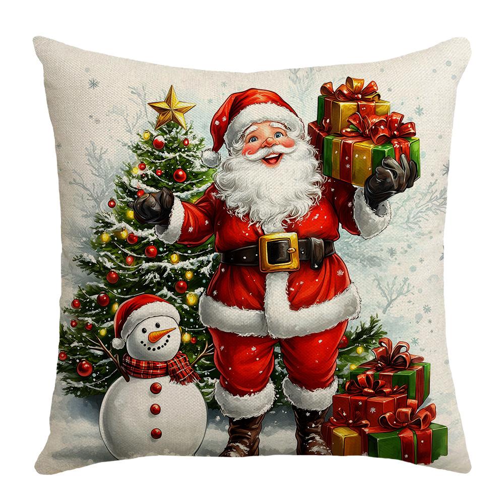 New Christmas Wreath Santa Claus Snowman Elements Festive Warm Home Bedroom Sofa Cushion Cushion