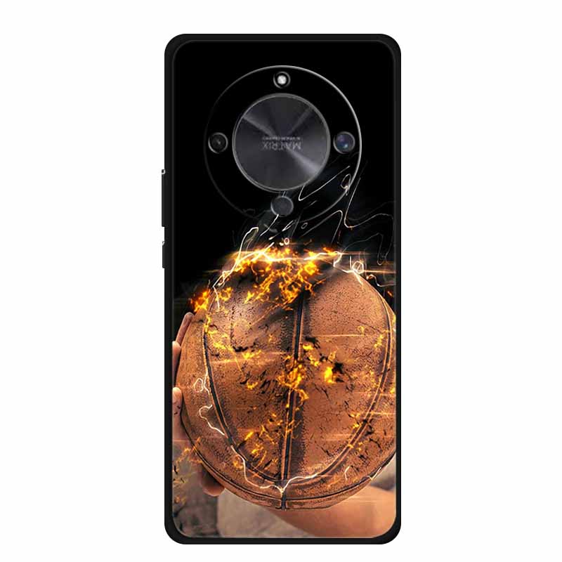 Phone Case For Honor X70 5G 2025 Case X 70 Coque Flowers Black Silicone Soft Back Cover For Honor X70 Cases HonorX70 Funda 6.79"
