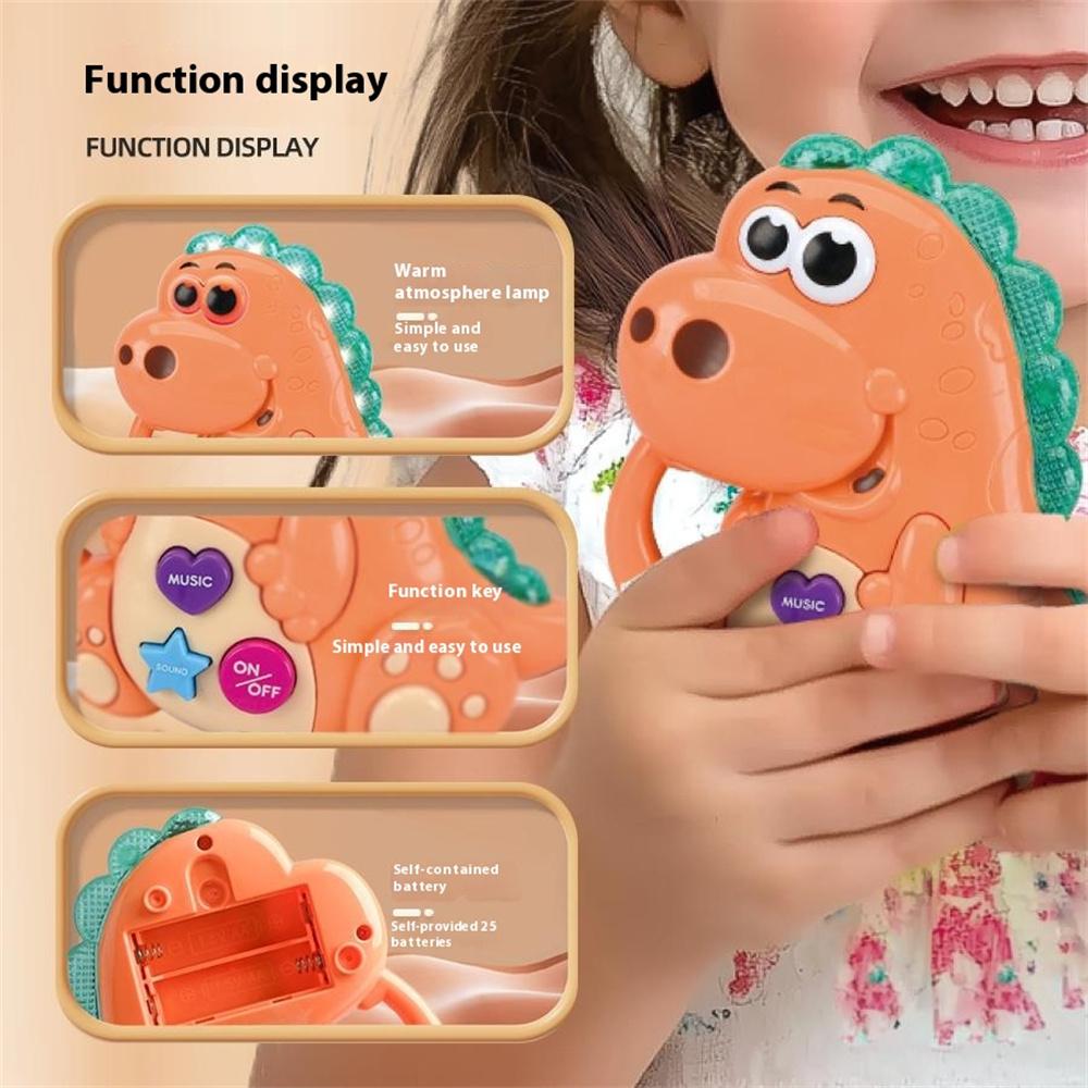1138 Cartoon Dinosaur Baby Kids Musical Educational Toy Electronic Piano with Light