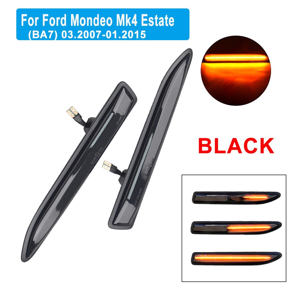 2Pcs LED Dynamic Side Marker Turn Signal Light Sequential Blinker Lamps For Ford Mondeo 4 Mk4 Saloon Estate BA7 2007-2015