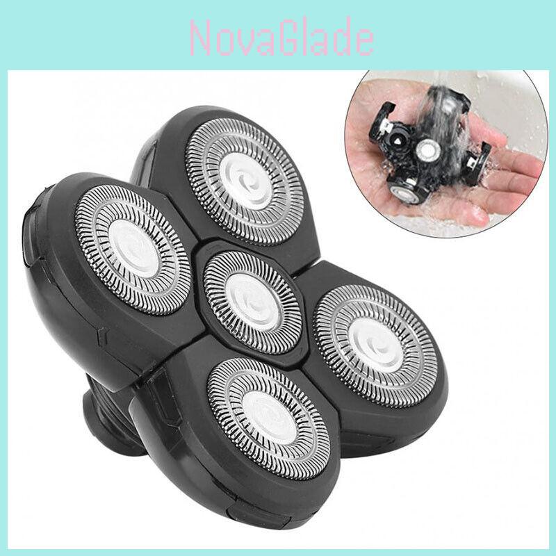 Intelligent Floating Shaver Head With 5 Blades Detachable And Washable Shaving Razor Replacement