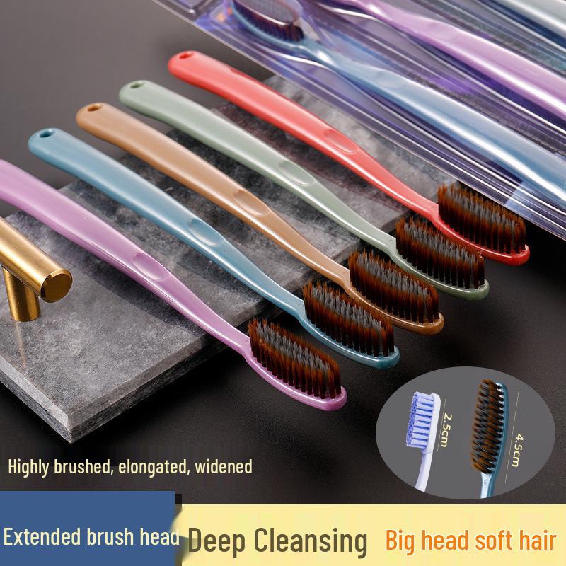 Bamboo Charcoal U-Shaped Toothbrush Head Set - Nano Bristles, Adult Size, Internet Celebrity Design.